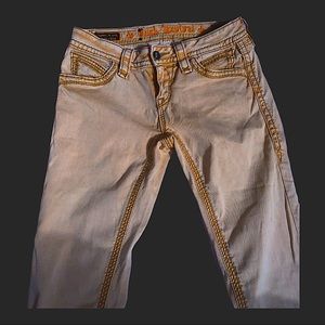 Y2K Rock Revival low rise orange Blair jeans